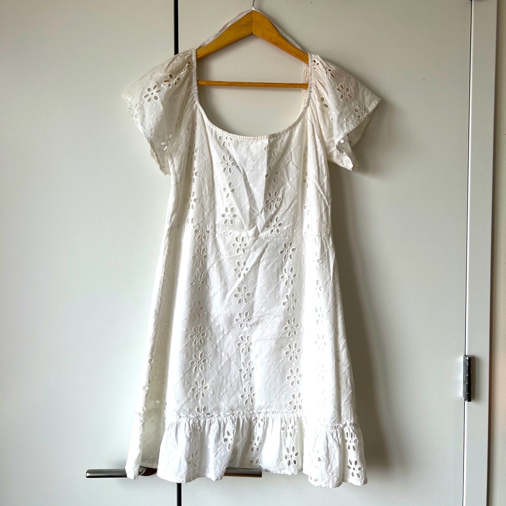 MinkPink white eyelet dress